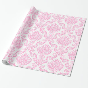 Papier Cadeau Damas blanc et rose  Papier à envelopper