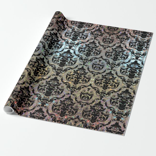 Papier Cadeau Damassé élégante de Halleesham grande 15 pi (Déroulé)