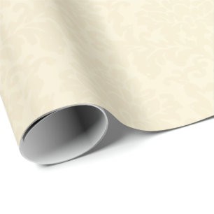 Papier Cadeau Damassé florale crème de ton