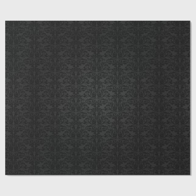 Papier Cadeau Damassé noire de papillon (Plat)