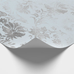 Papier Cadeau Damassé sale de cottage floral de roses de gris