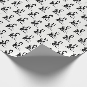 Papier Cadeau Dame Art Déco vintage Aux Perles Blanches