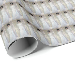 Papier Cadeau Dame victorienne en blanc Gustave Klimt