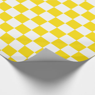 Papier Cadeau Damier jaune et blanc de jours d'école