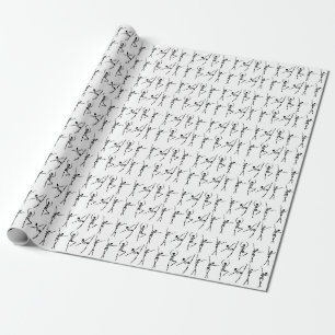 Papier Cadeau Dancing Skeletons 
