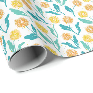 Papier Cadeau Dandelion jaune motif floral - Inspiré par la natu