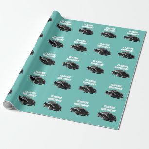 Papier cadeau d'anniversaire voiture ancienne pers
