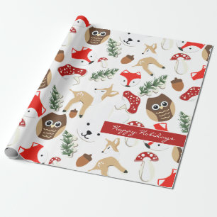 Papier Cadeau Dans la forêt Motif de Noël