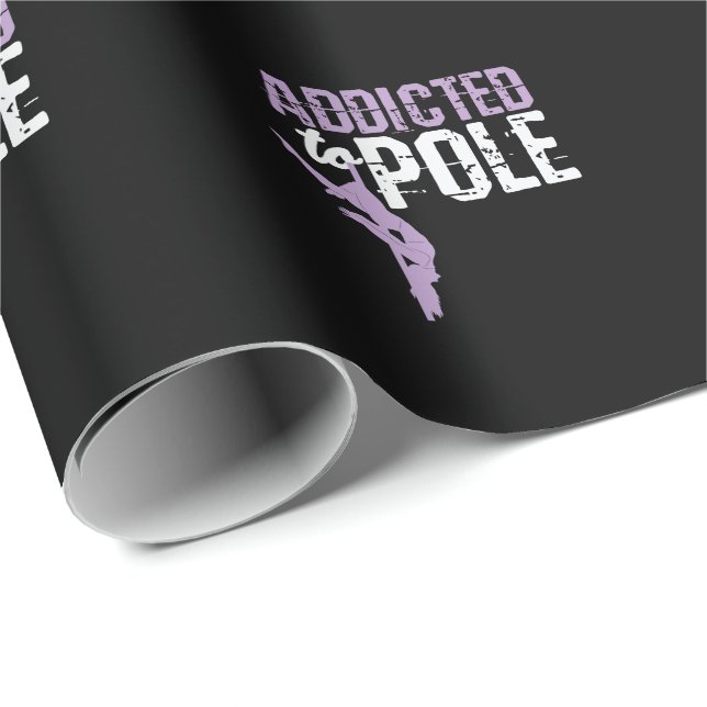 Papier Cadeau Danse "Addicted to Pole" (Coin rond)