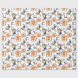Papier Cadeau Danse des singes