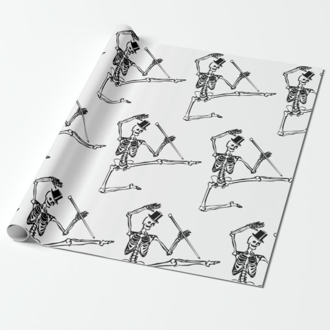 Papier Cadeau DANSER SKELETON Wrapper Paper (Déroulé)