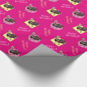 Papier Cadeau Danses joyeuses d'Ostrich sur un dessin Casquette 