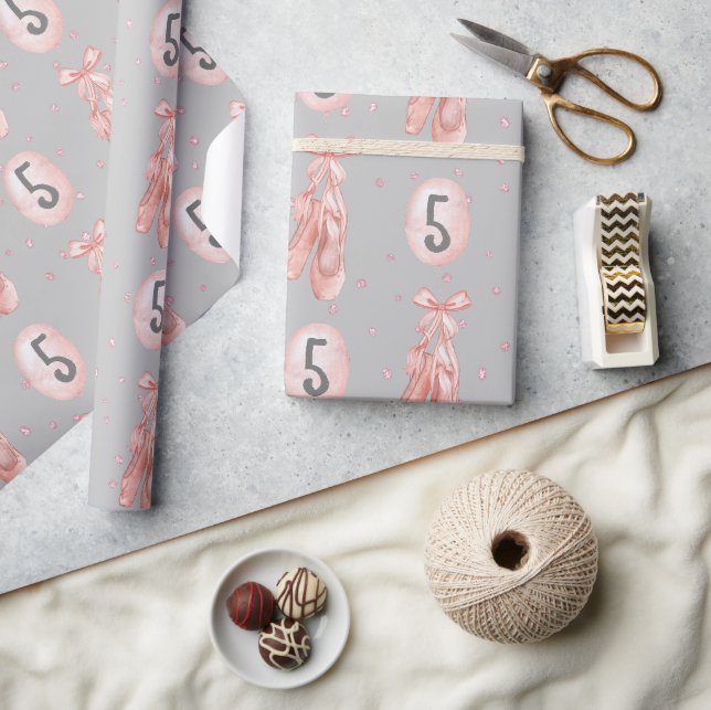 Papier Cadeau Danseur de ballet Ballerina personnalisé rose (Artisanat)