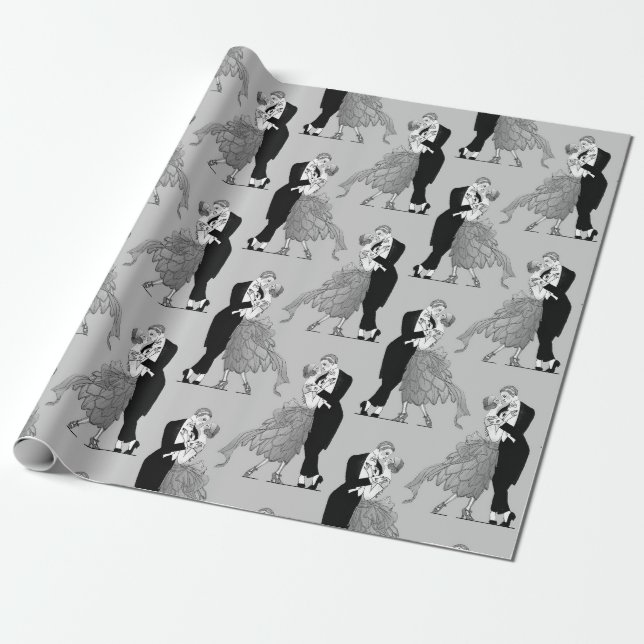 Papier Cadeau Danseur des années 1920 (Déroulé)
