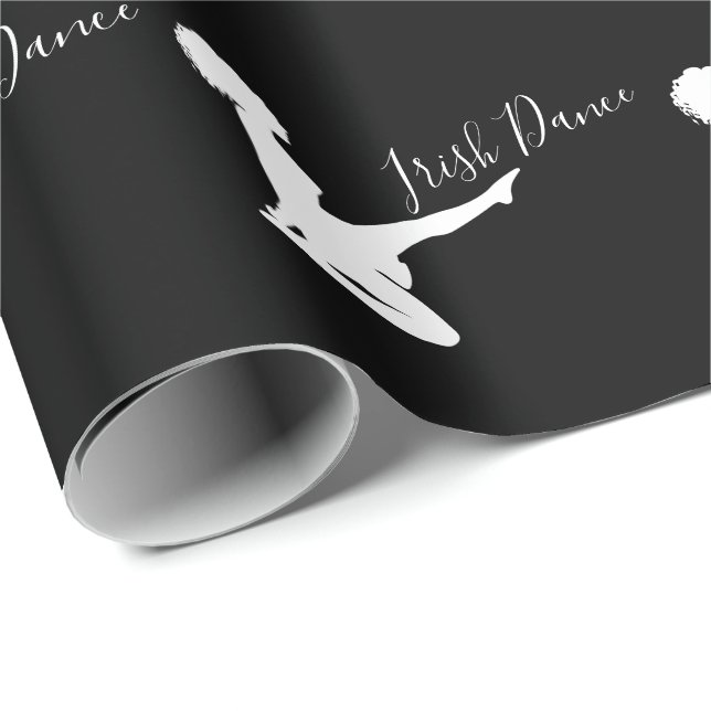 Papier Cadeau Danseur irlandais Soft Shoe Black and White Dance (Coin rond)