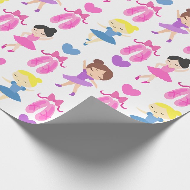 Papier Cadeau Danseurs de ballet de filles et Motif de chaussure (Coin)