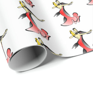 Papier Cadeau Danseurs de salle de bal dansant couple danse swin