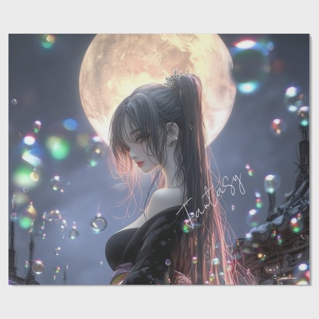 Papier Cadeau Dark fantasy girl / Aesthetic (Plat)