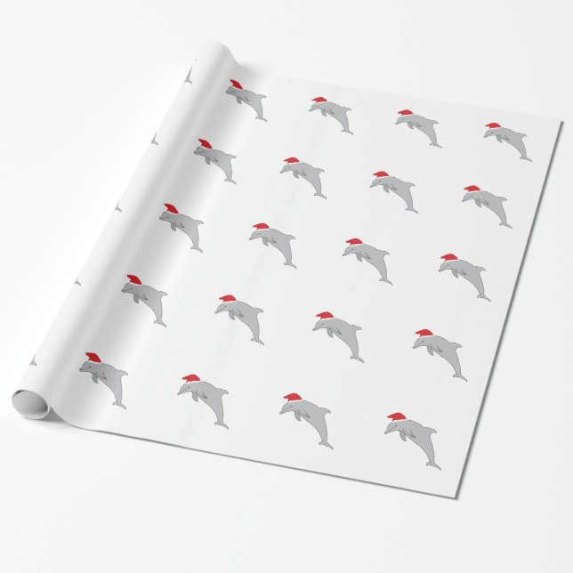 Papier Cadeau Dauphin de Père Noël (Déroulé)