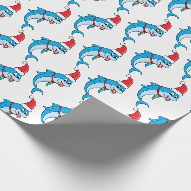 Papier Cadeau Dauphin mignon avec dessin animé du chapeau du Pèr (Coin)