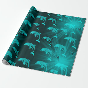 Papier Cadeau dauphin, poisson, nature, aquatique, conception, b