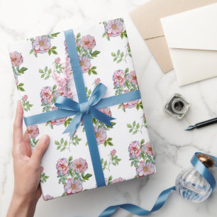 Papier Cadeau De belles roses aquarelles réalistes.