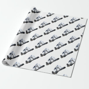 Papier Cadeau De blanc remorque de tracteur semi
