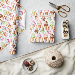 Papier Cadeau De délicieux cônes de crème glacée