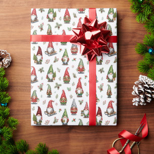 Papier Cadeau de Fêtes avec des Lutins Fantaisiste