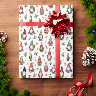 Papier Cadeau de Fêtes avec des Lutins Fantaisiste