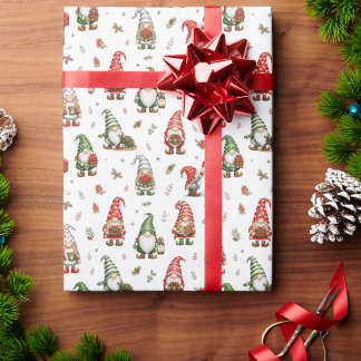 Papier Cadeau de Fêtes avec Lutins Fantaisistes Mo