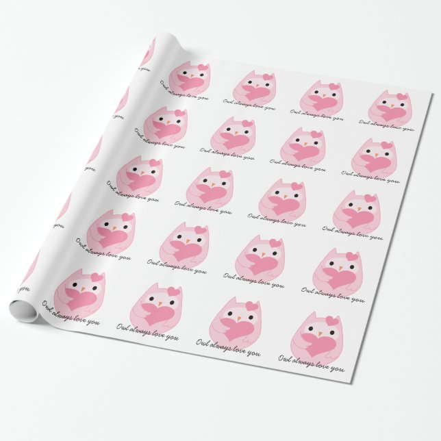 Papier Cadeau De hibou amour toujours vous (Déroulé)