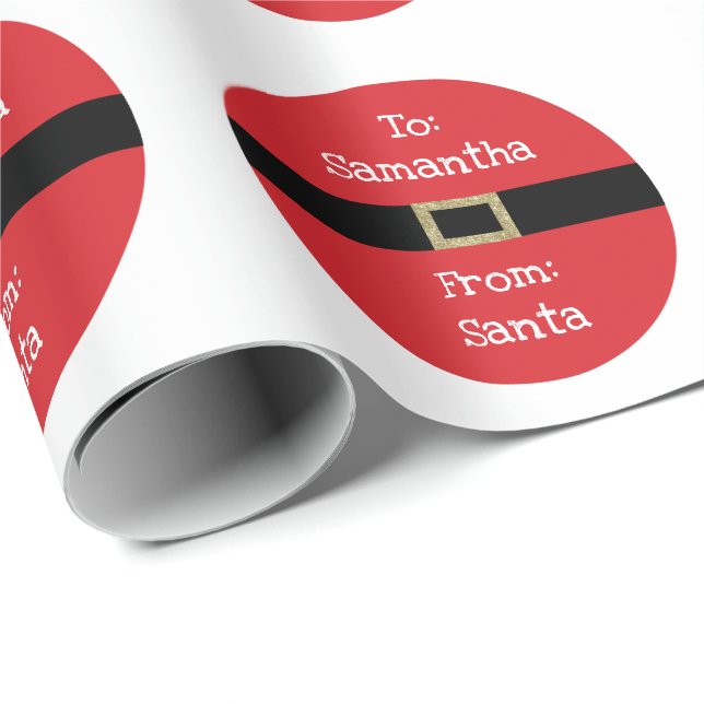 Papier Cadeau De la clause du Père Noël Noir noir (Coin rond)