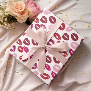 Papier cadeau de la Saint-Valentin   Motif Baisers