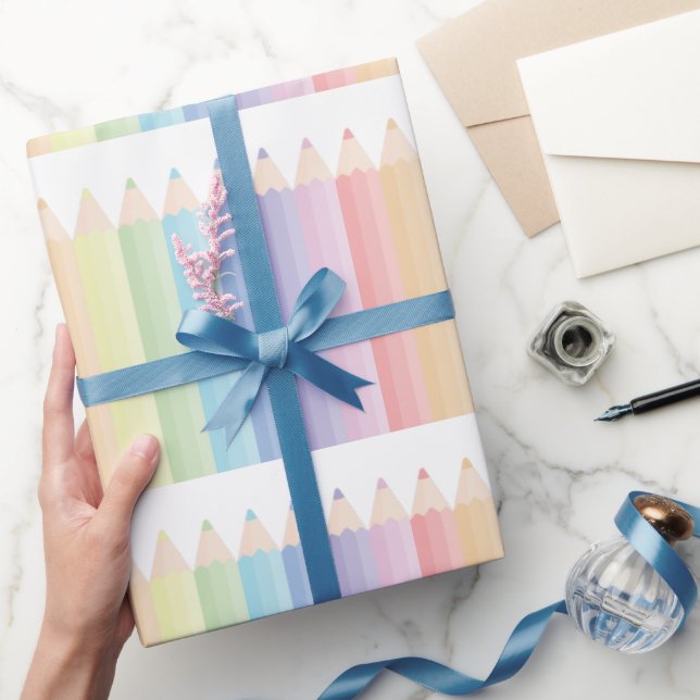 Papier cadeau de l'enseignant crayons (Cadeaux)