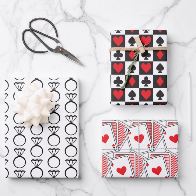 Papier cadeau de mariage/Wedding shower Casino (Recto)