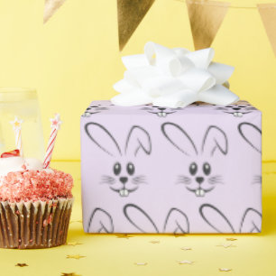 Papier Cadeau De Mignons lapins Sur Violet