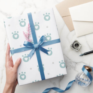 Papier Cadeau De mignons pattes pour animaux de compagnie avec d