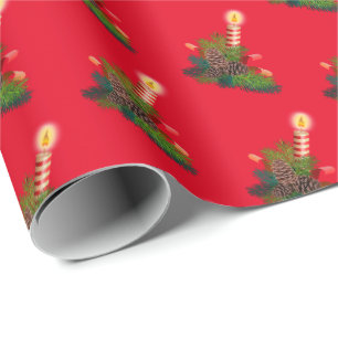 Papier cadeau de Noël à thème Bougie rouge