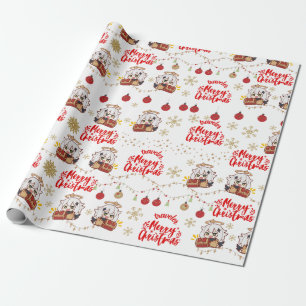 Papier cadeau de Noël à thème Paimon