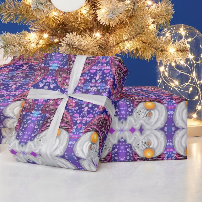 Papier cadeau de Noël amusant Gnomes heureux (Vacances)