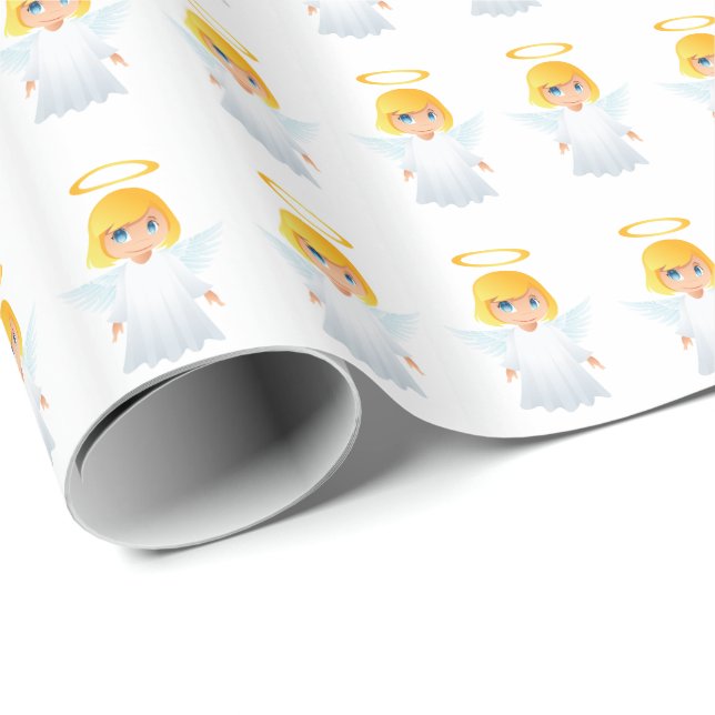 Papier cadeau de Noël Angels (Coin rond)