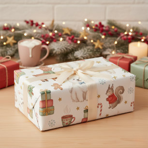 Papier cadeau de Noël Charming Festive Friends