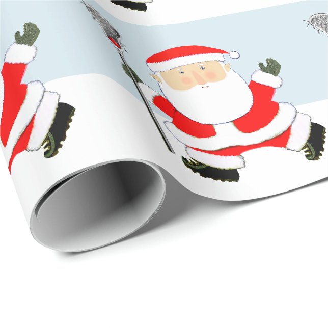 Papier cadeau de Noël de crosse (Coin rond)