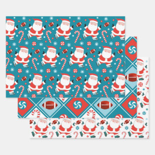 Papier cadeau de Noël de football