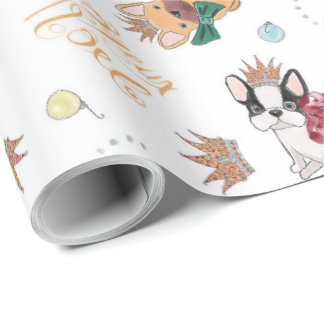 Papier cadeau de Noël Frenchie