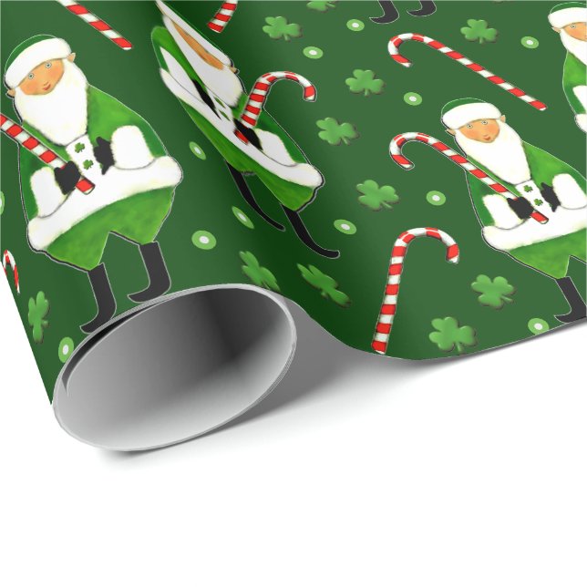 Papier cadeau de Noël irlandais (Coin rond)