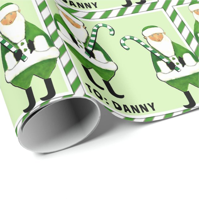Papier cadeau de Noël irlandais (Coin rond)