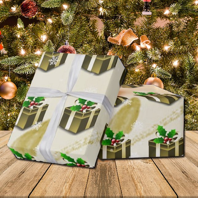 Papier cadeau de Noël or (Créateur téléchargé)