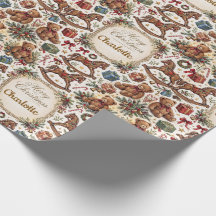 Papier cadeau de Noël personnalisé de style tradit